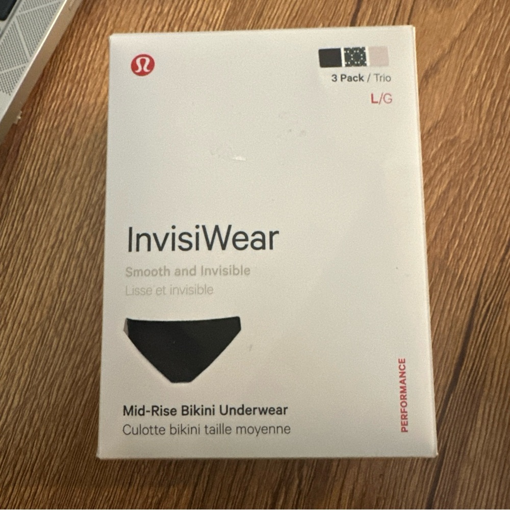 NWT Lululemon InvisiWear Mid-Rise Bikini Underwear 3 Pack Size Large